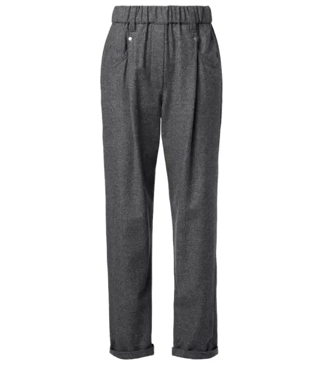 Brunello Cucinelli Cropped wool and cashmere straight pants