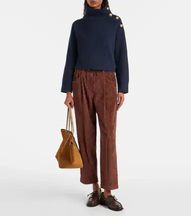 Brunello Cucinelli Cotton corduroy wide-leg pants | Thumbnail 3