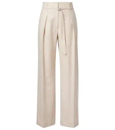 Brunello Cucinelli Belted wool and cashmere wide-leg pants | Thumbnail 1