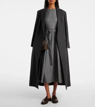 Brunello Cucinelli Belted virgin wool midi dress | Thumbnail 2