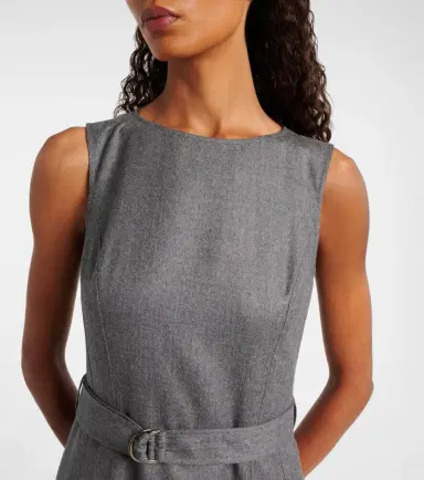 Brunello Cucinelli Belted virgin wool midi dress | Thumbnail 5