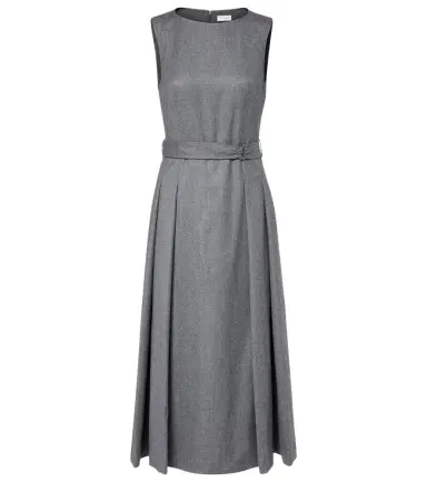 Brunello Cucinelli Belted virgin wool midi dress | Thumbnail 1
