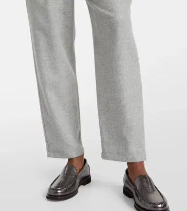 Brunello Cucinelli Cropped wool and cashmere straight pants | Thumbnail 3 Brunello Cucinelli Cropped wool and cashmere straight pants | Thumbnail 3