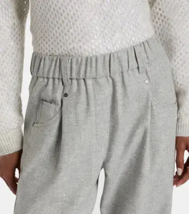 Brunello Cucinelli Cropped wool and cashmere straight pants | Thumbnail 6 Brunello Cucinelli Cropped wool and cashmere straight pants | Thumbnail 6
