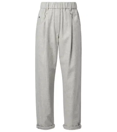 Brunello Cucinelli Cropped wool and cashmere straight pants | Thumbnail 1 Brunello Cucinelli Cropped wool and cashmere straight pants | Thumbnail 1