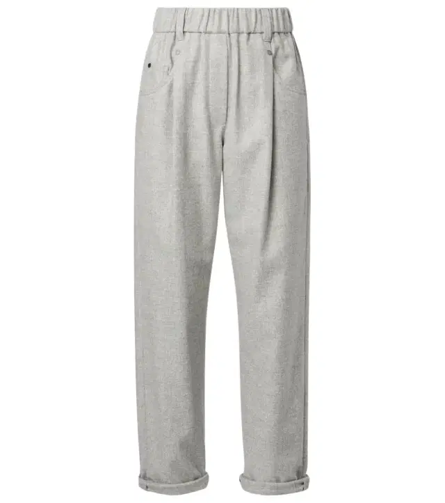 Brunello Cucinelli Cropped wool and cashmere straight pants