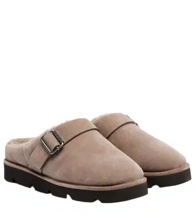 Brunello Cucinelli Monili suede slippers | Thumbnail 1 Brunello Cucinelli Monili suede slippers | Thumbnail 1