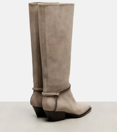 Brunello Cucinelli Monili suede knee-high boots | Thumbnail 2