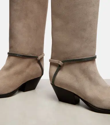 Brunello Cucinelli Monili suede knee-high boots | Thumbnail 3