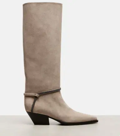 Brunello Cucinelli Monili suede knee-high boots | Thumbnail 4