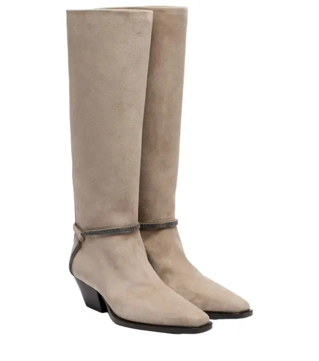Brunello Cucinelli Monili suede knee-high boots