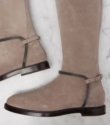 Brunello Cucinelli Monili suede knee-high boots | Thumbnail 3