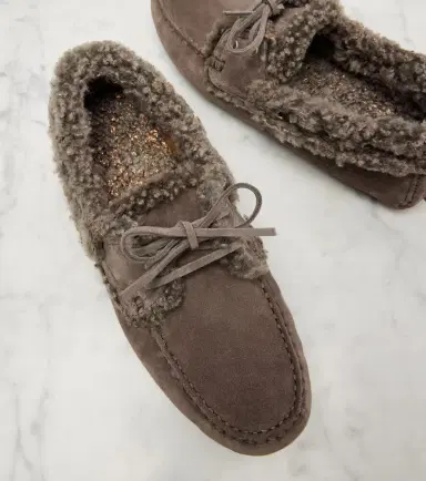 Brunello Cucinelli Monili shearling-trimmed suede moccasins | Thumbnail 3