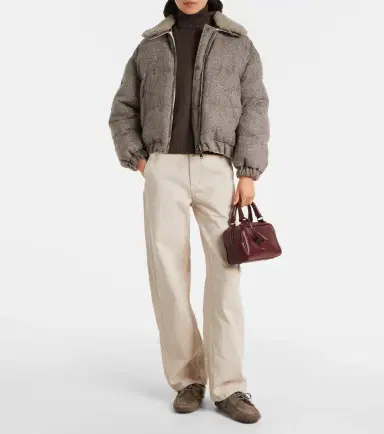 Brunello Cucinelli Monili shearling-trimmed suede moccasins | Thumbnail 5