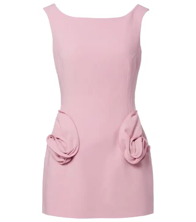 Magda Butrym Floral-appliqué wool-blend minidress