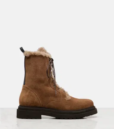 Brunello Cucinelli Monili shearling-lined suede combat boots | Thumbnail 3 Brunello Cucinelli Monili shearling-lined suede combat boots | Thumbnail 3