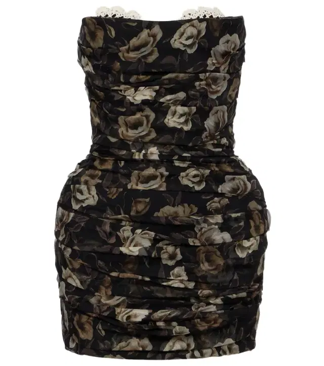 Magda Butrym Floral ruched silk minidress