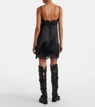 Dolce & Gabbana Lace-trimmed silk-blend satin slip dress | Thumbnail 5