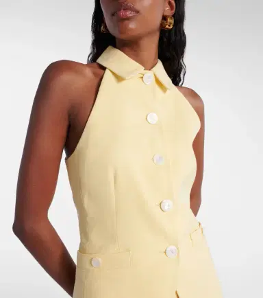 Veronica Beard Orlinda halterneck linen-blend vest | Thumbnail 2
