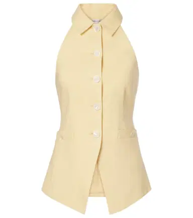Veronica Beard Orlinda halterneck linen-blend vest | Thumbnail 1
