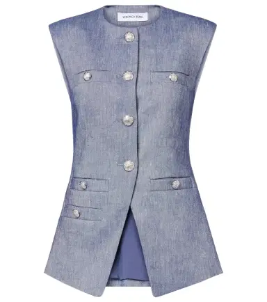 Veronica Beard Tamara linen-blend vest | Thumbnail 1 Veronica Beard Tamara linen-blend vest | Thumbnail 1