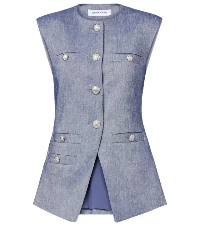 Veronica Beard Tamara linen-blend vest