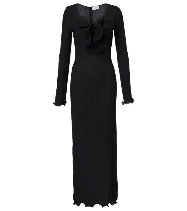 Magda Butrym Floral-appliqués sheer maxi dress