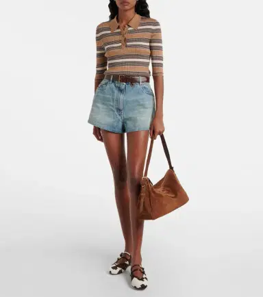 Prada Aimée Large suede shoulder bag | Thumbnail 6