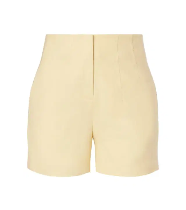 Brit high-rise linen-blend shorts
