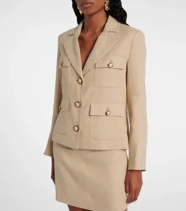 Veronica Beard Schuyler linen-blend blazer | Thumbnail 2 Veronica Beard Schuyler linen-blend blazer | Thumbnail 2