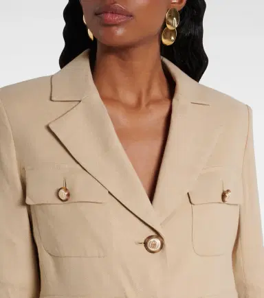 Veronica Beard Schuyler linen-blend blazer | Thumbnail 4 Veronica Beard Schuyler linen-blend blazer | Thumbnail 4
