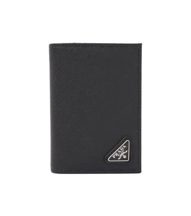 Logo Saffiano leather card case