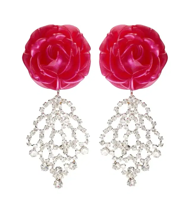 Magda Butrym Crystal-embellished floral drop earrings