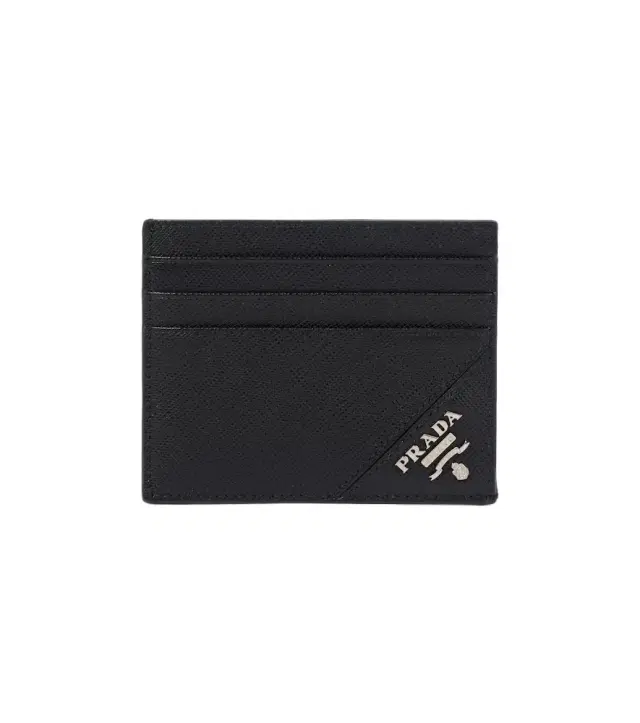 Logo Saffiano leather card holder