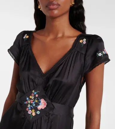 Rixo Carey floral satin maxi dress | Thumbnail 2