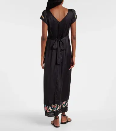 Rixo Carey floral satin maxi dress | Thumbnail 4
