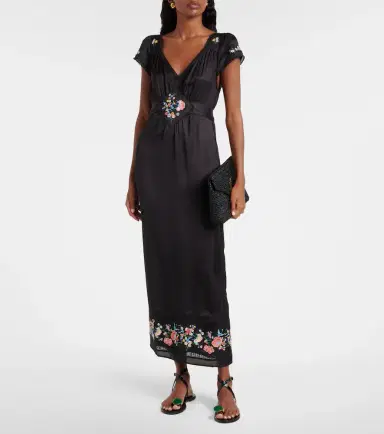 Rixo Carey floral satin maxi dress | Thumbnail 5