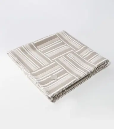 Loro Piana Intarsia striped wool and cashmere throw | Thumbnail 4