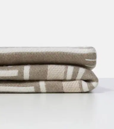 Loro Piana Intarsia striped wool and cashmere throw | Thumbnail 5