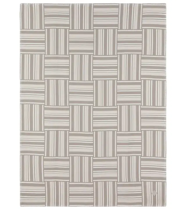Loro Piana Intarsia striped wool and cashmere throw