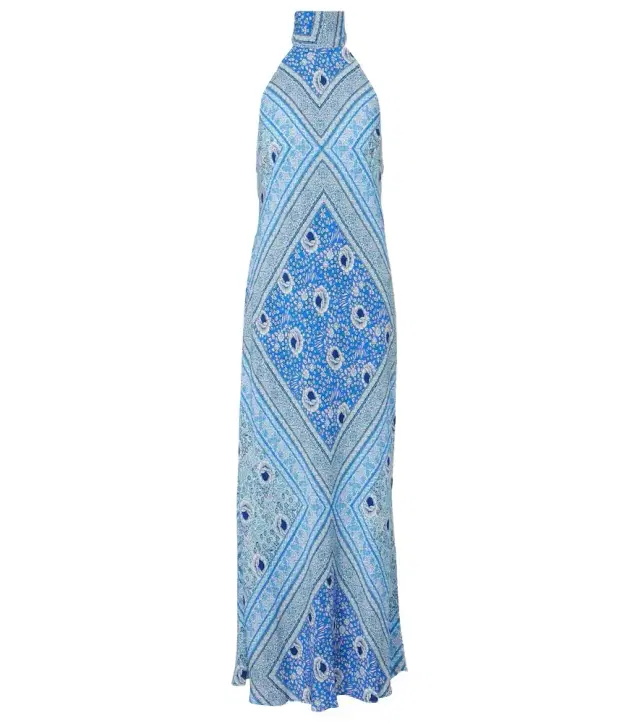 Rixo Maura printed satin maxi dress