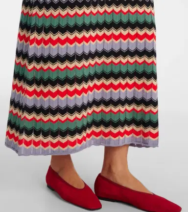 Rixo Miller chevron cotton midi dress | Thumbnail 4