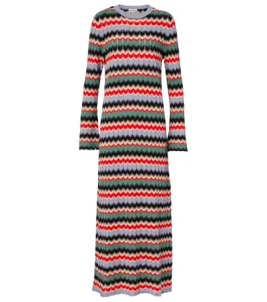 Rixo Miller chevron cotton midi dress | Thumbnail 1
