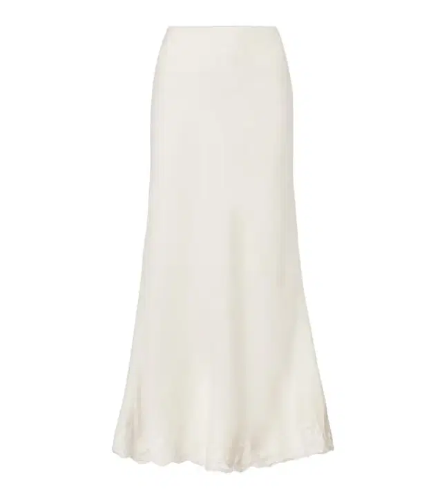 Rixo Crystal lace-trimmed cotton maxi skirt