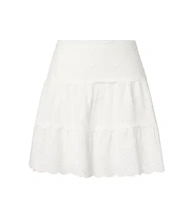 Rixo Cassandra scalloped cotton miniskirt | Thumbnail 1