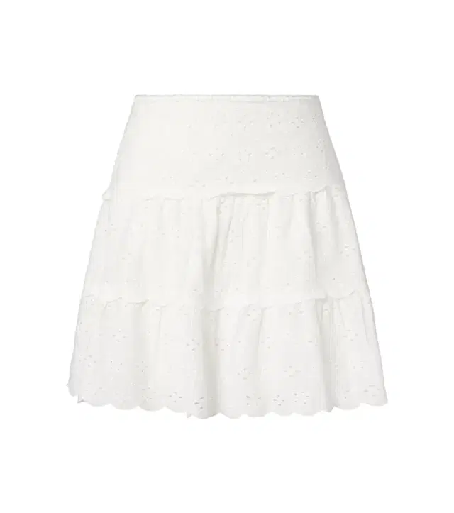 Rixo Cassandra scalloped cotton miniskirt