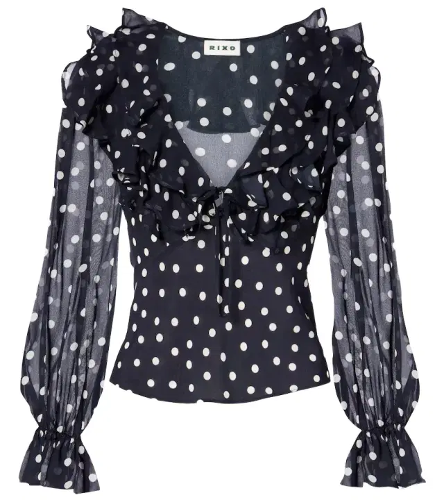 Lasca polka-dot silk top