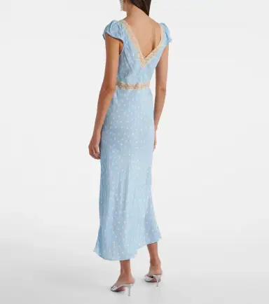Rixo Iggy lace-trimmed polka-dot midi dress | Thumbnail 3 Rixo Iggy lace-trimmed polka-dot midi dress | Thumbnail 3