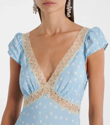 Rixo Iggy lace-trimmed polka-dot midi dress | Thumbnail 4 Rixo Iggy lace-trimmed polka-dot midi dress | Thumbnail 4