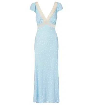 Rixo Iggy lace-trimmed polka-dot midi dress | Thumbnail 1 Rixo Iggy lace-trimmed polka-dot midi dress | Thumbnail 1
